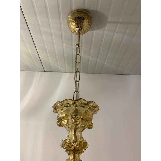 Amber Murano Glass Chandelier with Flowers and Leaves from Simoeng For Sale - Image 11 of 14