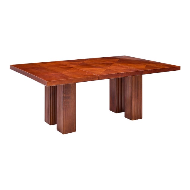 Michael Vanderbyl for Baker Furniture Archetype Mahogany Expanding Dining Table With 1 Leaf For Sale