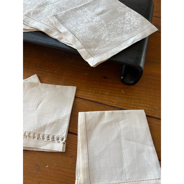 1970s Oatmeal Linen Napkins- Set of 8 For Sale - Image 4 of 6