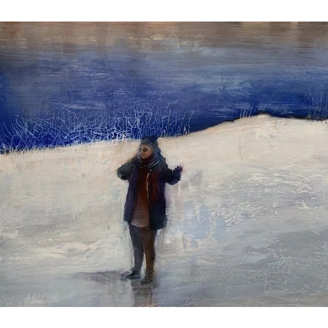 Barbara Hubert, Winter in Olchowiec, 2022, Oil on Canvas For Sale - Image 4 of 6