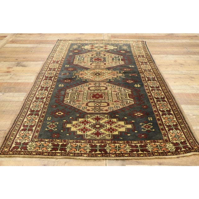 Textile Vintage Turkish Oushak Rug - 03'07 X 06'05 For Sale - Image 7 of 9