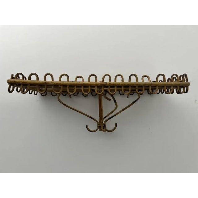 Mid-Century Modern Mid-Century Wicker and Bamboo Shelf attributed to Franco Albini, Italy, 1960s For Sale - Image 3 of 10