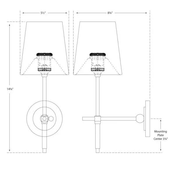 Visual Comfort Thomas O'Brien for Visual Comfort Signature Bryant Sconce in Bronze with White Glass Shade For Sale - Image 4 of 4