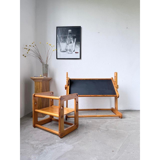 Bauhaus Pine Childrens Desk and Chair, 1960s, Set of 2 For Sale - Image 6 of 18