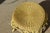 1970s Vintage Yellow Wicker Fiddlehead Round Vanity Stool W/ 4 Legs or Occasional Table For Sale - Image 5 of 12