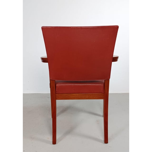 Set of Fully Restored Red Barcelona Chairs by Kaare Klint for Rud Rasmussen, 1935 For Sale - Image 9 of 17