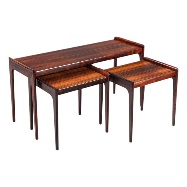 Nesting Tables in Rosewood by Erling Torvits for Heltborg Mobler, Denmark, 1960s, Set of 3 For Sale