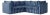 Sophie Conran Coco 3x3 Sectional Sofa - Coastal Blue & Navy Blue Stripes with Knife Edge Cushion For Sale