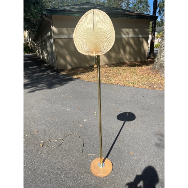Midcentury Italian Palm Fan and Wood Floor Lamp For Sale In Jacksonville, FL - Image 6 of 6
