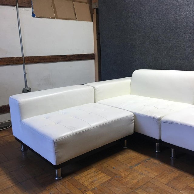 Modern White Leather Sectional by Modani Chairish