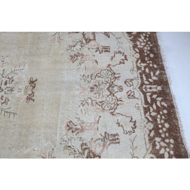 Authentic Anatolian Rug – Mid 20th Century Floral Geometry - 6' 7'' X 9' 11'' For Sale - Image 14 of 15