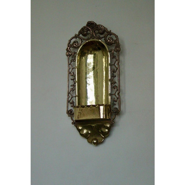 Antique Swedish Arts & Craft Copper & Brass Sconces, Set of 2 For Sale - Image 16 of 16