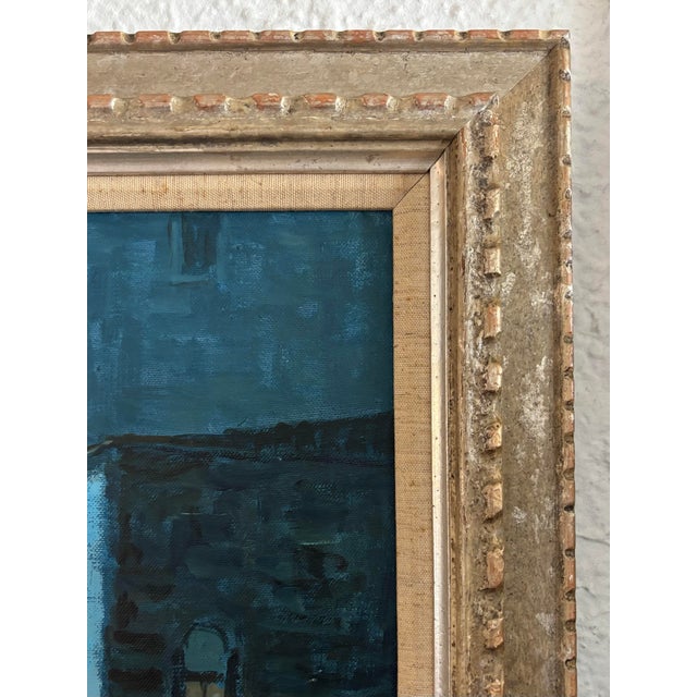 1950s Italian Nocturne Oil Painting by Guiseppe Marino (1916-1975), Framed For Sale - Image 11 of 11