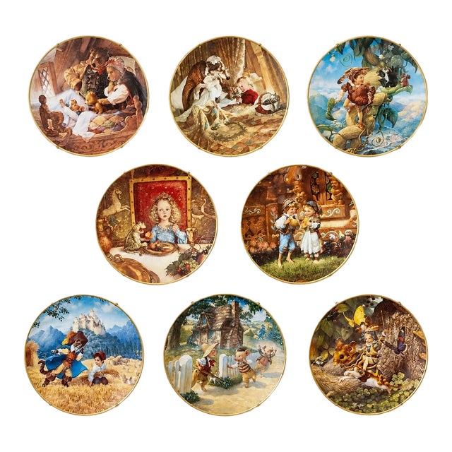 Set of 8 Scott Gustafson Knowles Classic Fairy Tales Collector Plates For Sale