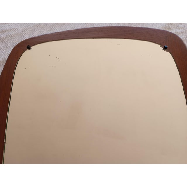 Wood Scandinavian Wall Mirror with Teak Frame, 1950s For Sale - Image 7 of 11