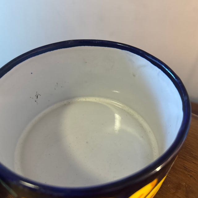 Rustic Sunflower Pottery Trinket Dish With Lid For Sale - Image 3 of 6