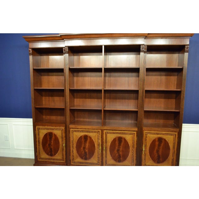 Wood Large Mahogany Georgian Style Four-Door Bookcase by Leighton Hall - Made to Order For Sale - Image 7 of 7