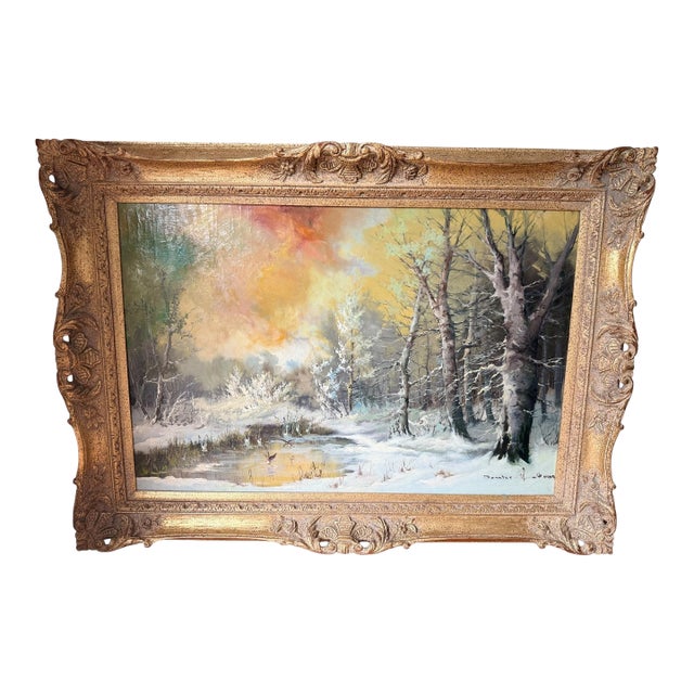 Vintage Landscape Oil Painting For Sale