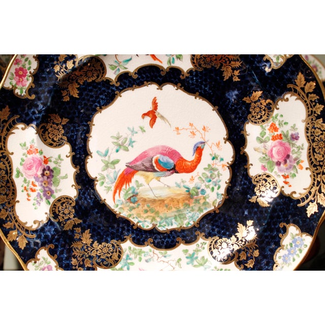 Seven Piece “Chelsea Bird’ Pattern Garniture of Antique English Porcelain For Sale - Image 14 of 16