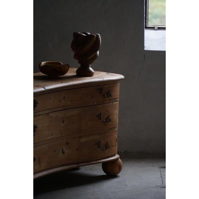Antique Danish Chest of Drawers in Pine with Ball Feets, 1890s For Sale - Image 10 of 17