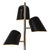 2020s 1960s Nova of California Culver 3-Lighting Brass Floor Lamp - Weathered Brass, Matte Black Shades For Sale - Image 5 of 7