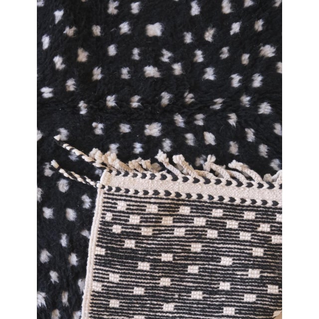 Black Black Moroccan Rug - 6.9 X 6.2 Ft For Sale - Image 8 of 8
