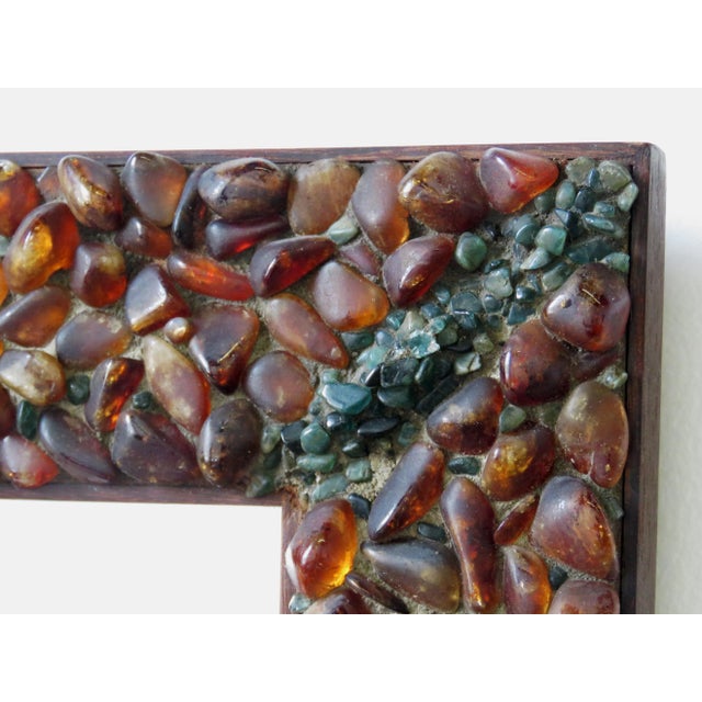Handmade Semi Precious Jeweled Cruciform Mirror For Sale In New York - Image 6 of 13