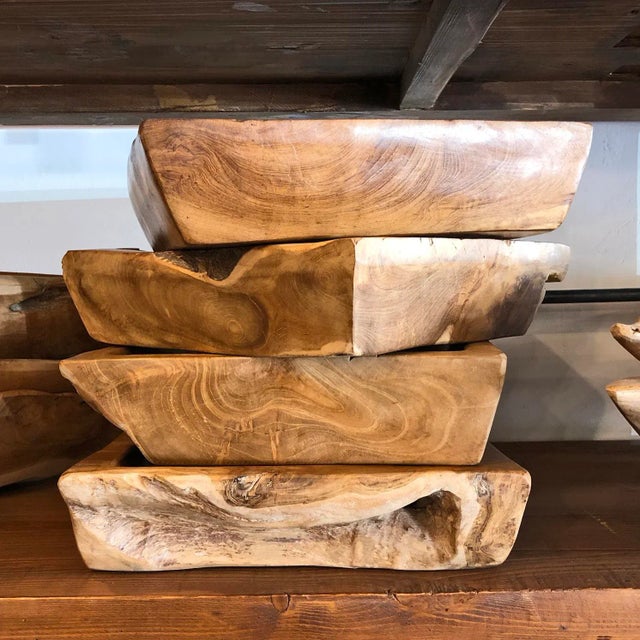 Square teak root plate. Each sold individually and each unique with varying natural grain/tones! Measurements approximate.