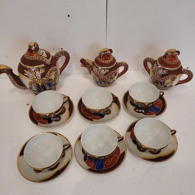 Coffee or Tea Cups in Satsuma Porcelain, 1930s, Set of 15 For Sale - Image 4 of 18