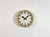 This wall clock was produced by Siemens in Germany during the 1950s. It features a beige metal frame, a metal dial and a...
