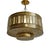 Late 20th Century Vintage Brass & Frosted Glass Striped Pendant Light Small For Sale - Image 5 of 6
