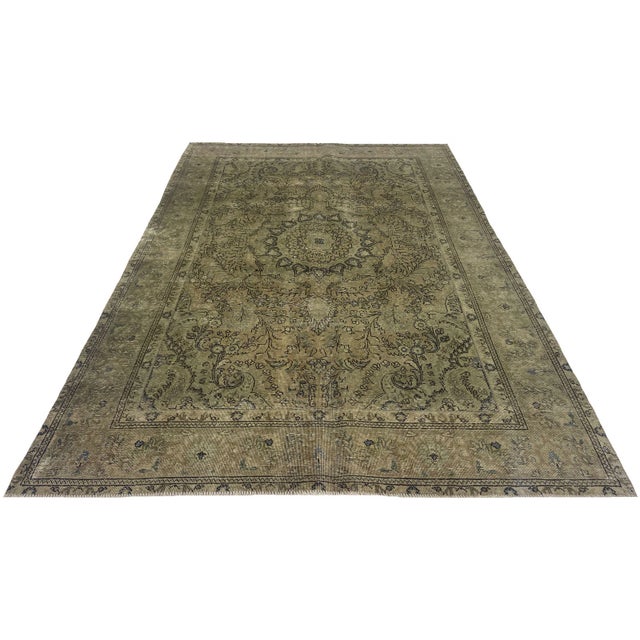 Vintage rug | size: 278 x 198 cm | hand-knotted | material: high quality wool | pile shortened and dyed for modern design...