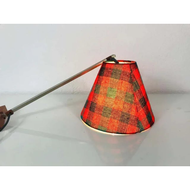 Kaiser Leuchten Mid-Century Modern Colorful Cloth Shade Wall Lamp by Kaiser, 1960s, Germany For Sale - Image 4 of 8