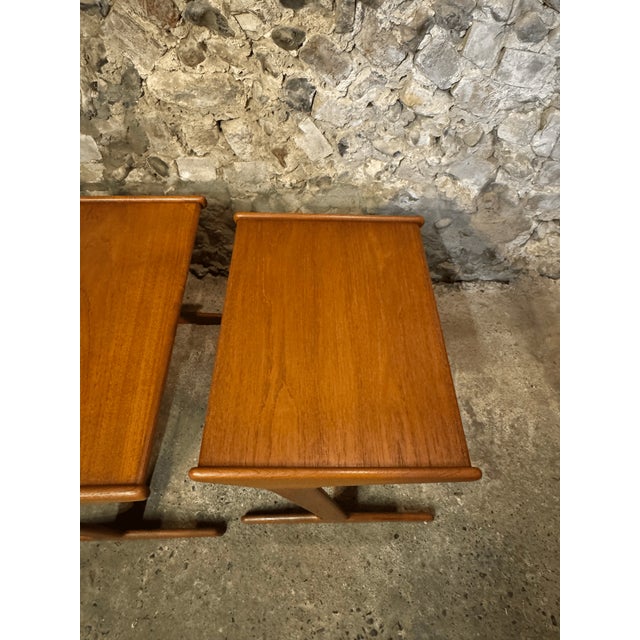 1960s Vintage Danish Teak Nesting Tables by Mogens Kold, 1960, Set of 3 For Sale - Image 5 of 14