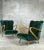 Mid-Century Modern Set of Wooden and Velvet Armchairs, 1940s For Sale - Image 3 of 7