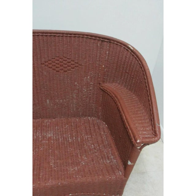 Antique Art Deco Wicker Patio Living Room Sofa Couch Love Seat Settee For Sale - Image 10 of 13