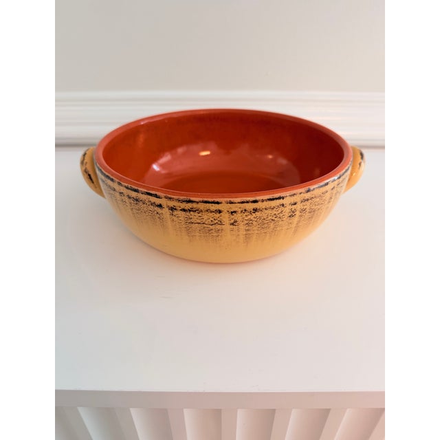 1970s Vintage Mediterranean Studio Pottery Centerpiece Bowl For Sale - Image 5 of 6