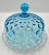 Hobb's Blue Inverted Thumbprint Victorian Glass Butter Dish Daisy & Button Base. Add a touch of Victorian elegance to your...