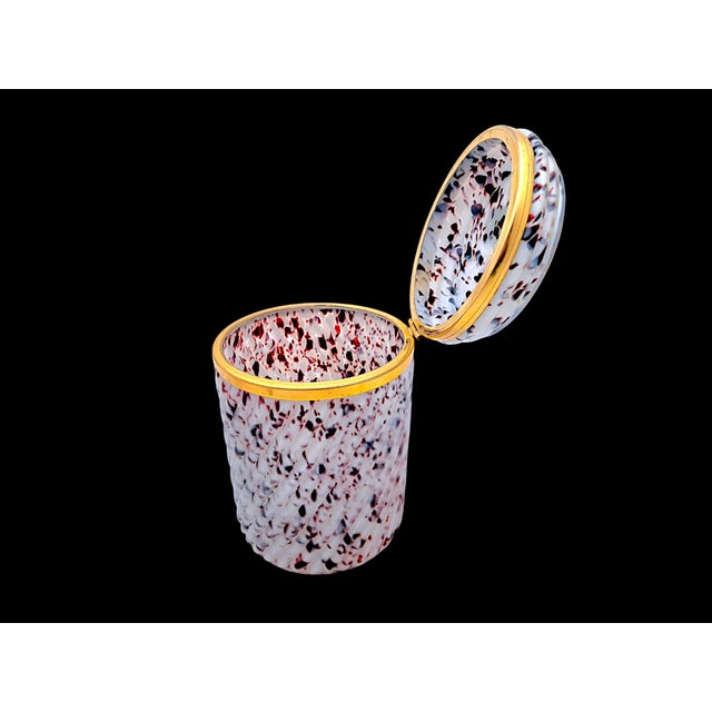 French Opaline Glass Jewelry Box with Marble Effect, 1890s For Sale - Image 3 of 7