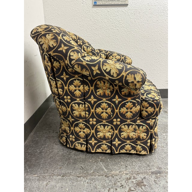 Custom Design Tufted Barrel Arm Chair For Sale - Image 12 of 12