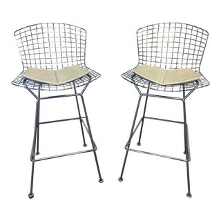 Harry Bertoia for Knoll Wire Bar Stools - A Pair For Sale