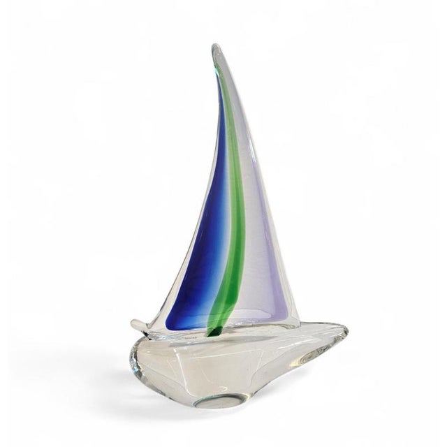 Brown Murano Glass Sailing Boat, 1980s For Sale - Image 8 of 18