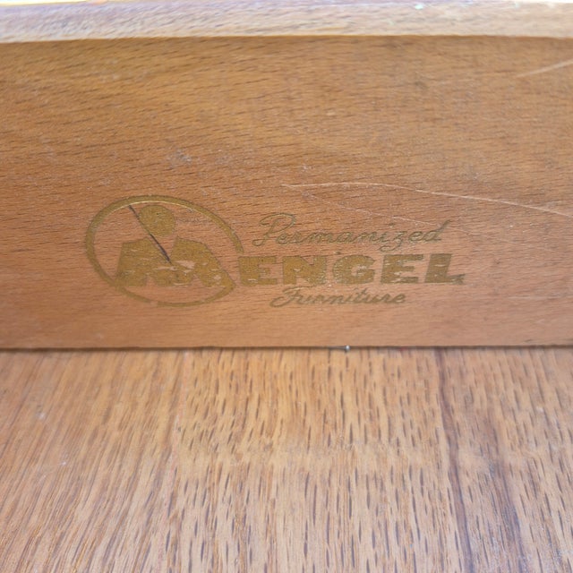 1950s Raymond Loewy for Mengel MCM Petite Oak Desk Vanity Console Table For Sale In Washington DC - Image 6 of 15