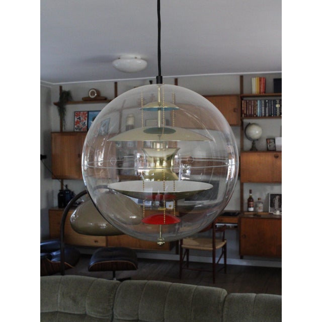 Early 21st Century VP Globe Pendant Light in Brass by Verner Panton For Sale - Image 5 of 10