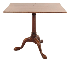 George III Tilt Top Mahogany Rectangular Tea Table, Circa 1790