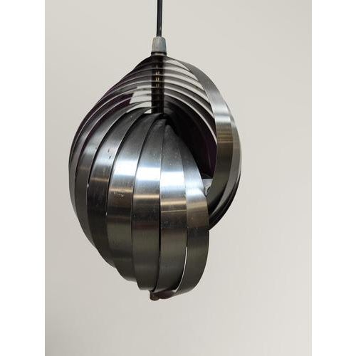Vintage Twirling Pendant Lamp from Henri Mathieu Lyfa, 1970s For Sale - Image 3 of 4