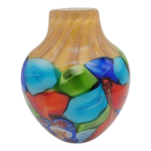 S Puccini Multicolor Murano Glass Art Vase