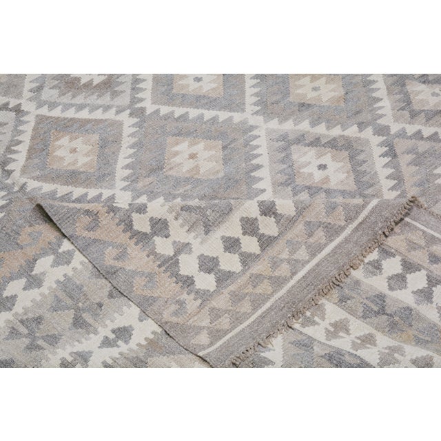 Afghan Navajo Style Flatweave Wool Rug, 8'4"x11'4" For Sale In New York - Image 6 of 6