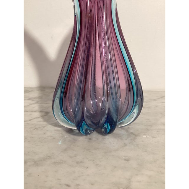 Sommerso Murano Glass Pitcher Vase attributed to Flavio Poli for Seguso, 1960s For Sale - Image 6 of 8