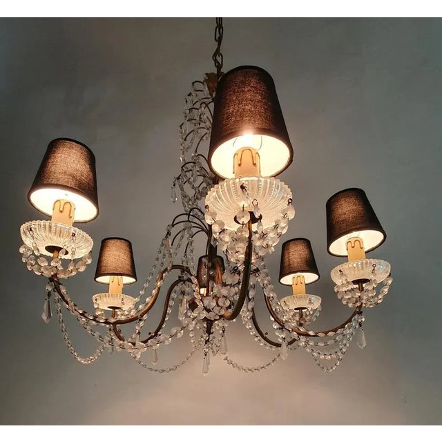 Rococo Crystal Chandelier, Italy, 1950s For Sale - Image 9 of 10